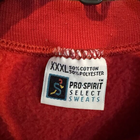 Vintage Pro Spirit XXXL Blank Red Crewneck Sweatshirt Mens Heavyweight USA 90s - Picture 3 of 8